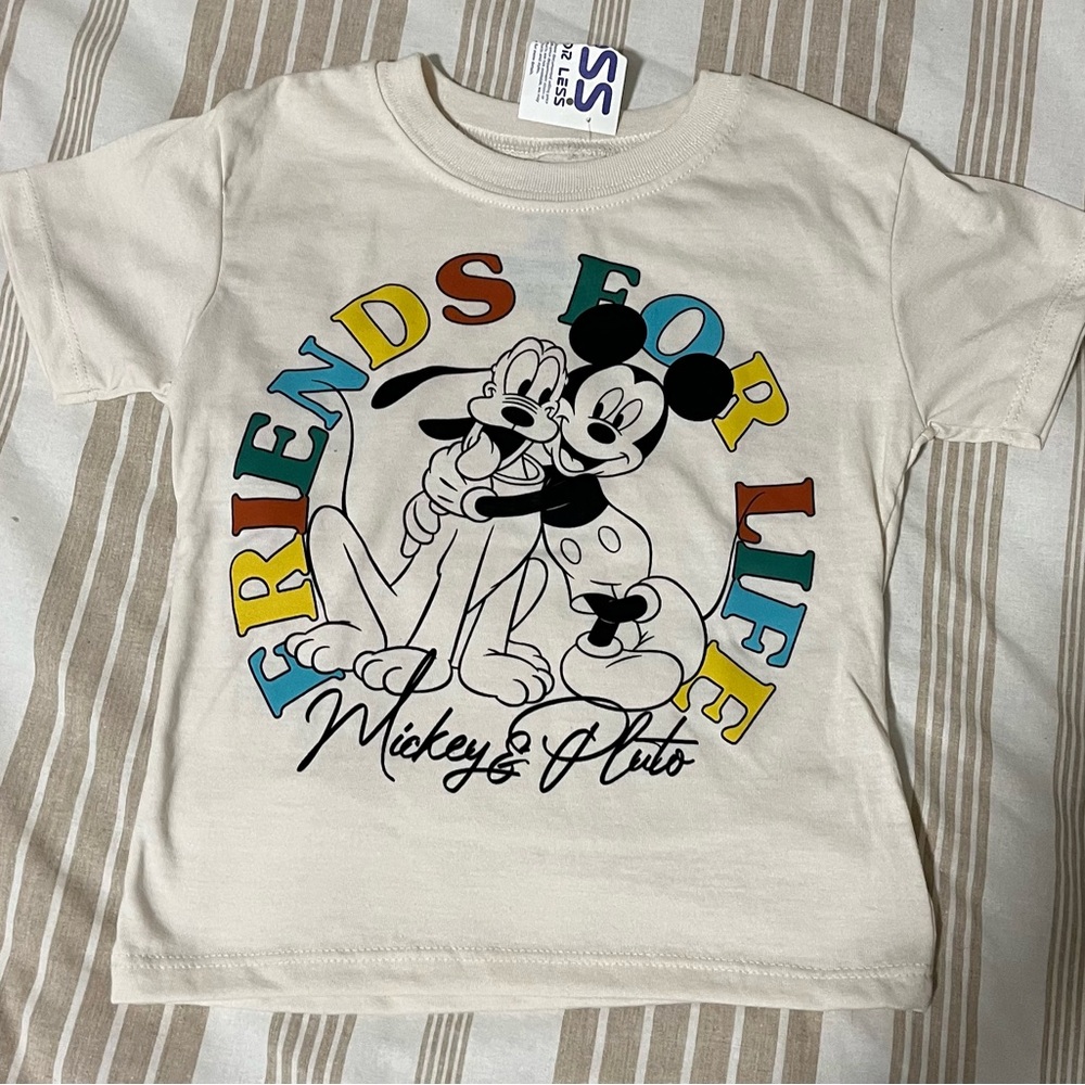 Disney Kids Cream Mickey & Pluto T-Shirt